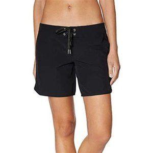 NWT $58 Nautica 4.5 inch black tie front board short Small S